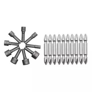 KIT BITS 5 à 13 Soquete Canhão + BITS 10 Ponta Dupla Imantada Conjunto para Parafusadeira