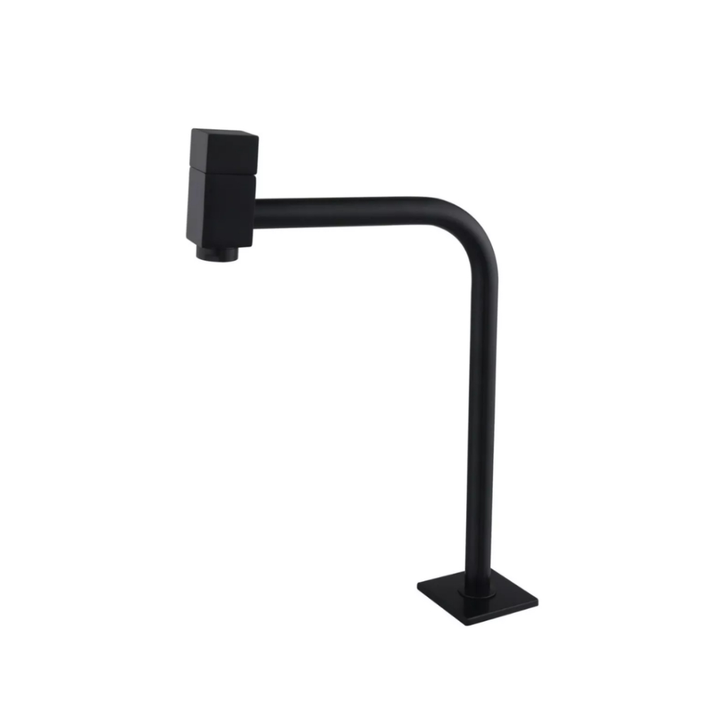 Torneira P Cuba Link Quadrada 90° Alta 1/4 Volta Preto Fosco