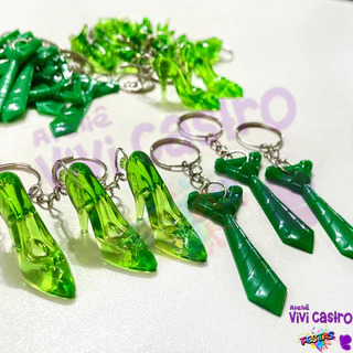 Kit Verde * 50 Chaveiros Sapatinhos e 50 Chaveiros Gravatinhas