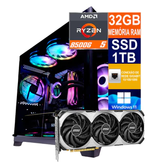 PC Gamer Cpu PC RYZEN 5 8500G / Ssd 1TB / 32GB Memória Ram DDR5 / Placa de Vídeo RTX 4060TI 16GB / Fonte 700W / Windows 11