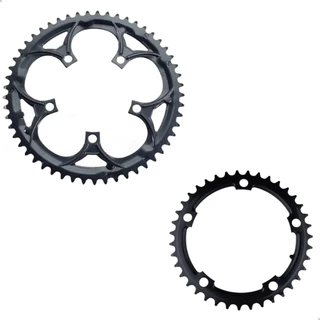 Kit Coroa Engrenagem Pedevela Pedivela Duplo Speed MTB 53/39 5 Furos BCD 110mm Bike Bicicleta