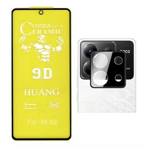 Película Cerâmica Fosca + Câmera Para Xiaomi Poco X6 5g