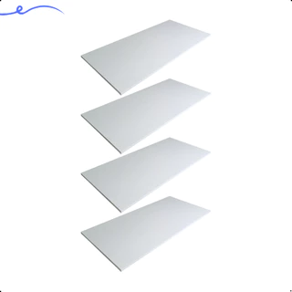 Kit 4 Prateleira Branca 90X45 Tampo Tabua Mdf Organizadora Decoração Cozinha Quarto Banheiro Sala