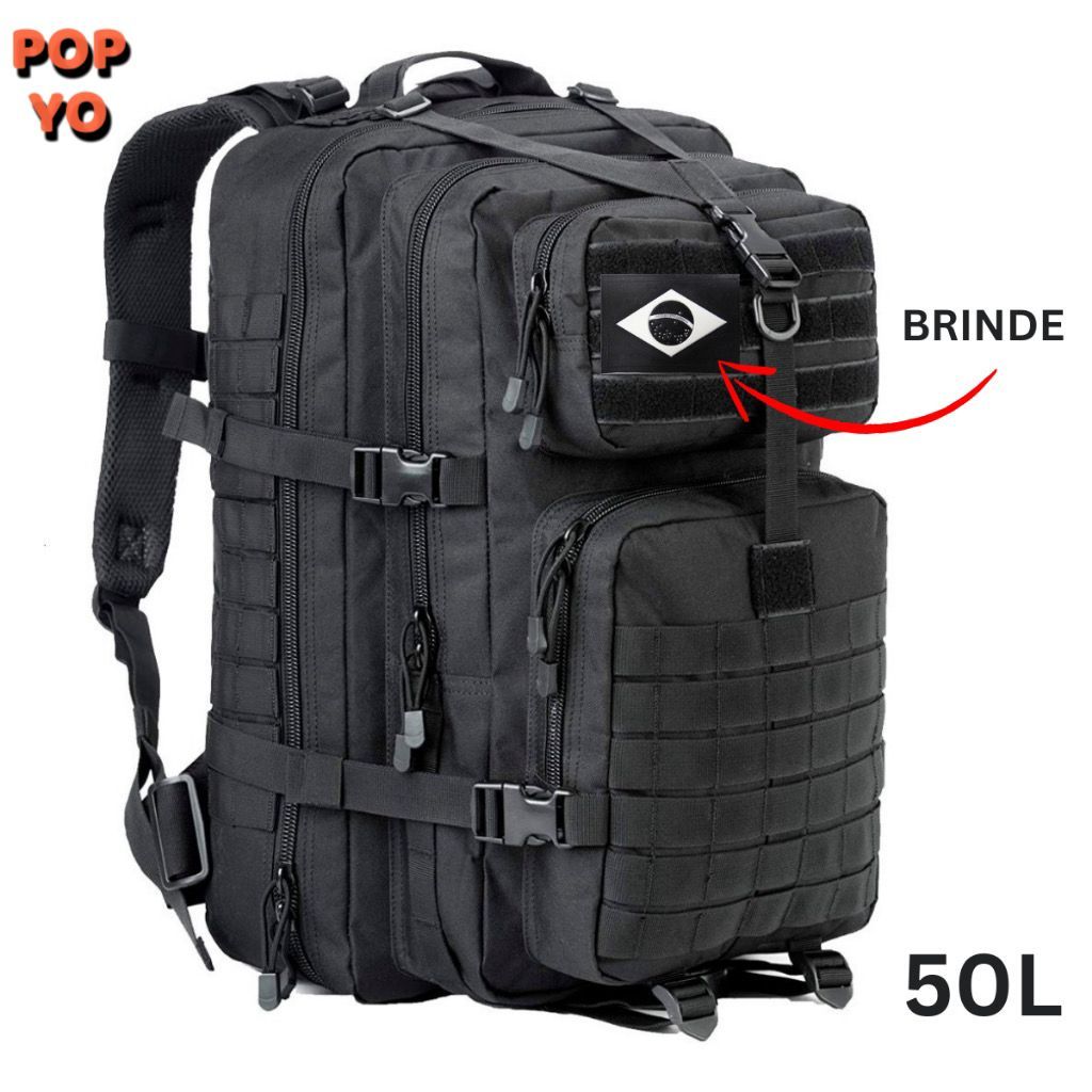 Mochila 50L Estilo Militar Impermeável Camping para Viagens e Acampamento Bolsa POP YO