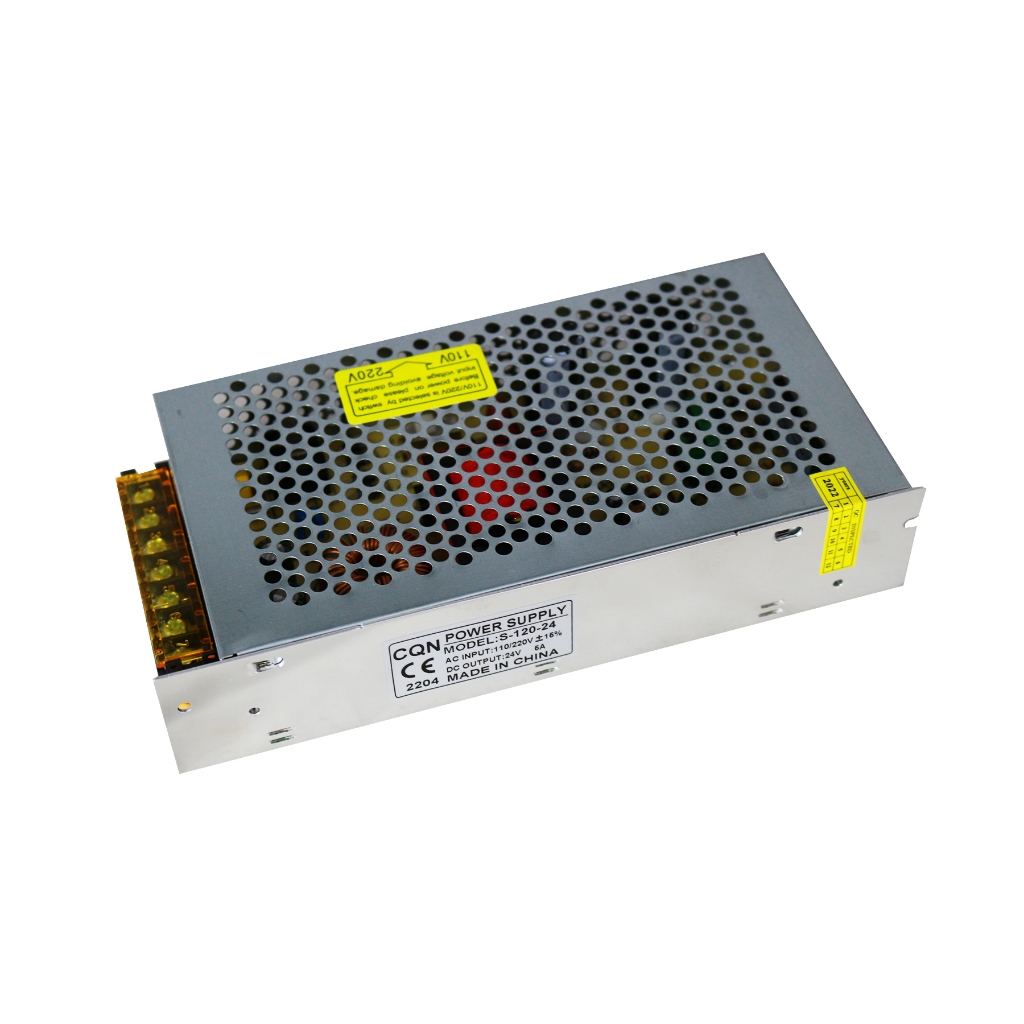 Fonte Chaveada 24v 5a Metálica Para PC Câmeras de Segurança Fita Led Bivolt Saída 120w