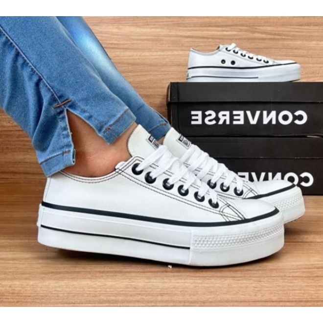Lançamento Tênis all star plataforma Feminino couro | Shopee Brasil