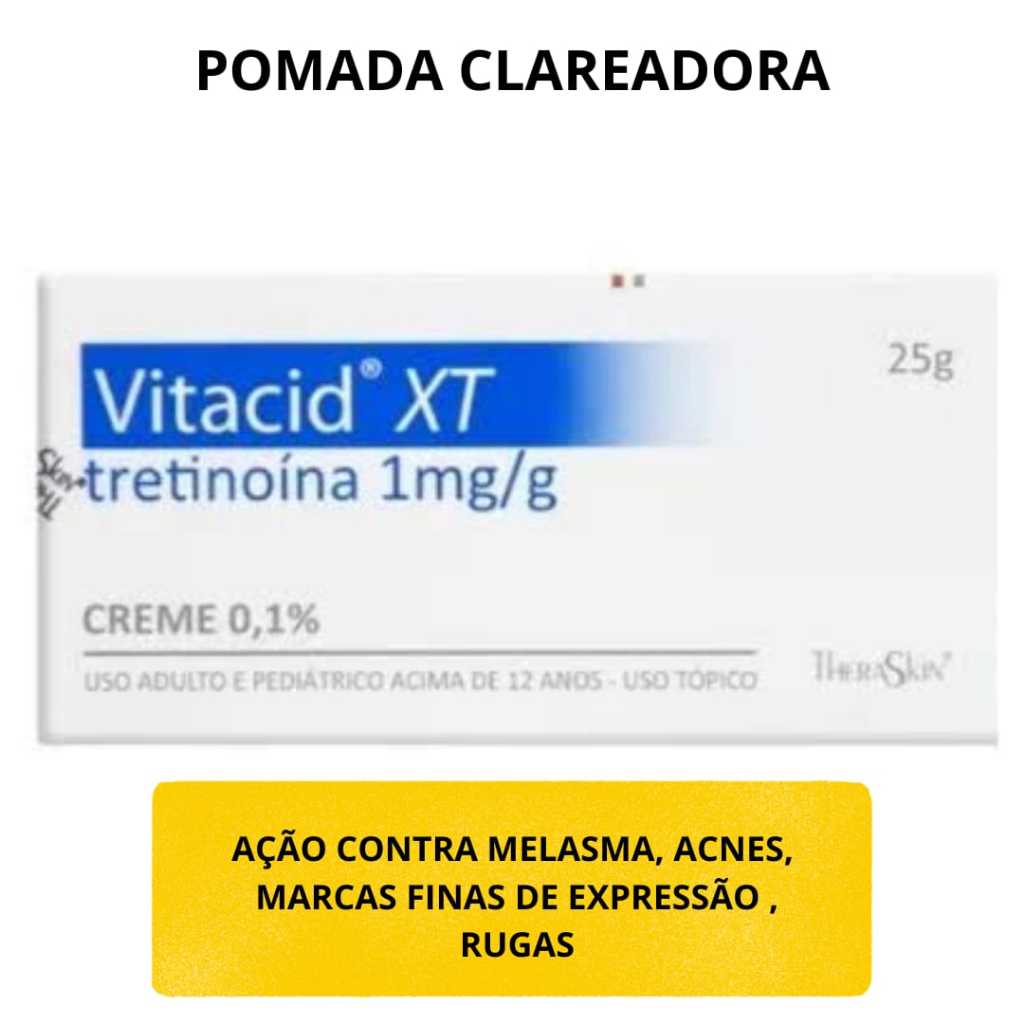 Pomada Creme Vitacid XT 1mg Manchas Escuras Melasma | Shopee Brasil
