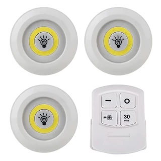 Kit 3 Luminárias Lâmpada Led Com Controle Remoto Sem fio