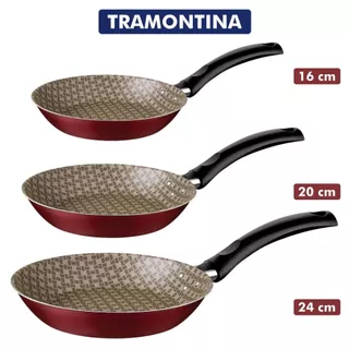 Frigideira Antiaderente Tramontina Vermelha Turim-16 cm-20 cm-24cm