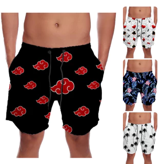Bermuda Masculina Short Mauricinho Tactel Naruto Akatsuki Personagem Masculino.