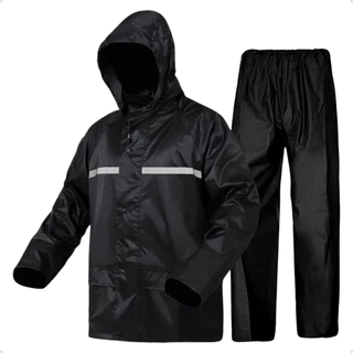 Conjunto Capa Chuva Moto Capuz Motoqueiro Impermeável Poliéster