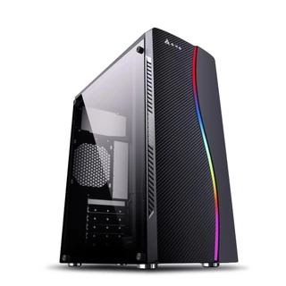 Gabinete Pc Gamer Rgb barato para computador atx tampa de acrilico com leves arranhões Preto Carbon Super desconto