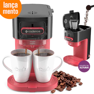 Cafeteira Elétrica Cadence com 2 xicaras Caf230 Single Up Vermelha Preto filtro reutilizável