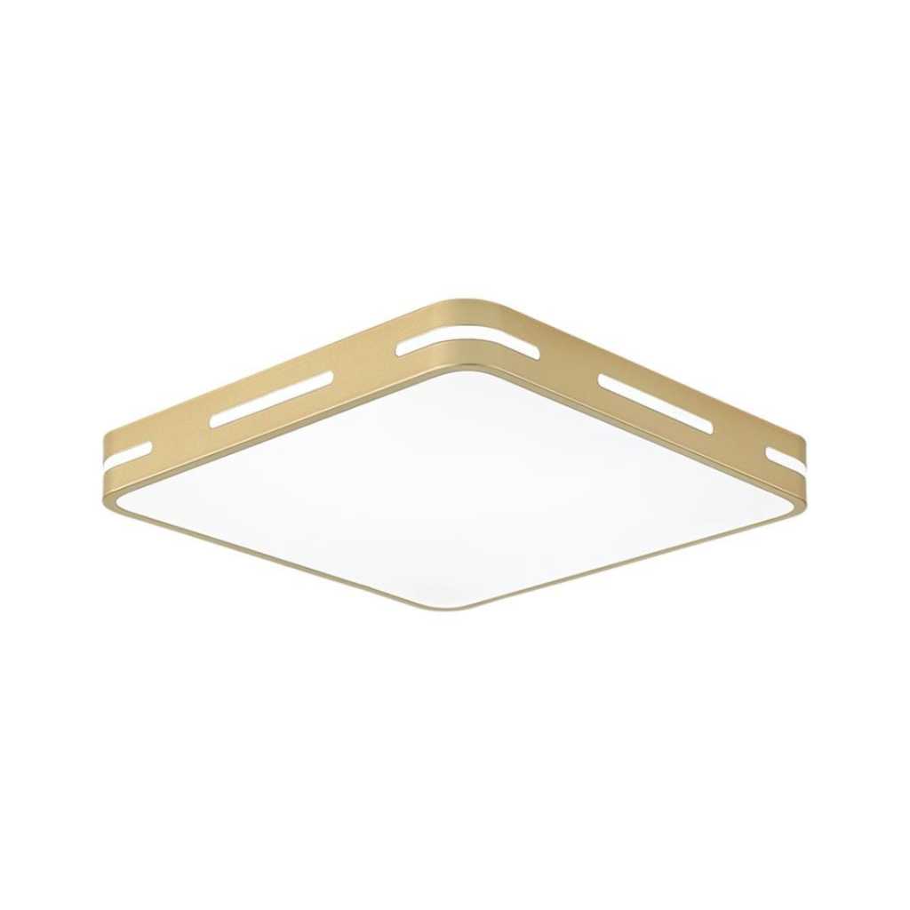 Plafon de Sobrepor Quadrado Dourado 40cm Led 30W 3 em 1 Bivolt