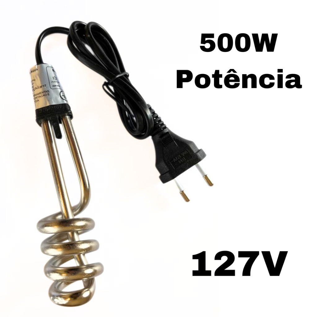 Ebulidor Elétrico para caneca 500w 127v Aquecedor de Água Chá Café Rabo Quente Mergulhão