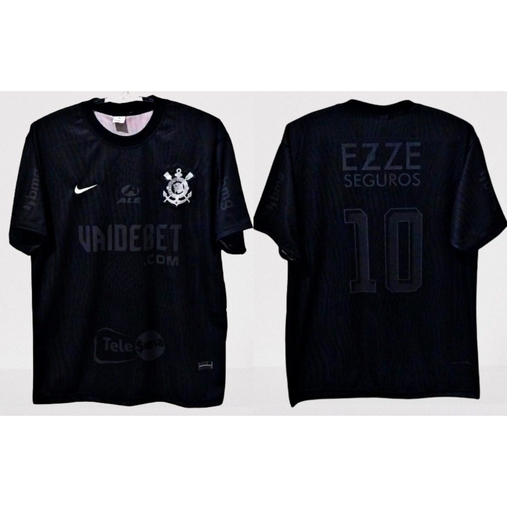 CAMISA DE TIME CORINTHIANS PRETA LANÇAMENTO 2024