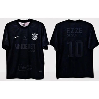 CAMISA DE TIME CORINTHIANS PRETA LANÇAMENTO 2024