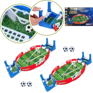 KIT 2 FUTEBOL DE MESA LANÇADOR DE TABULEIRO BRINQUEDO PORTÁTIL JOGO GOL ESTILO PINBALL 38CM