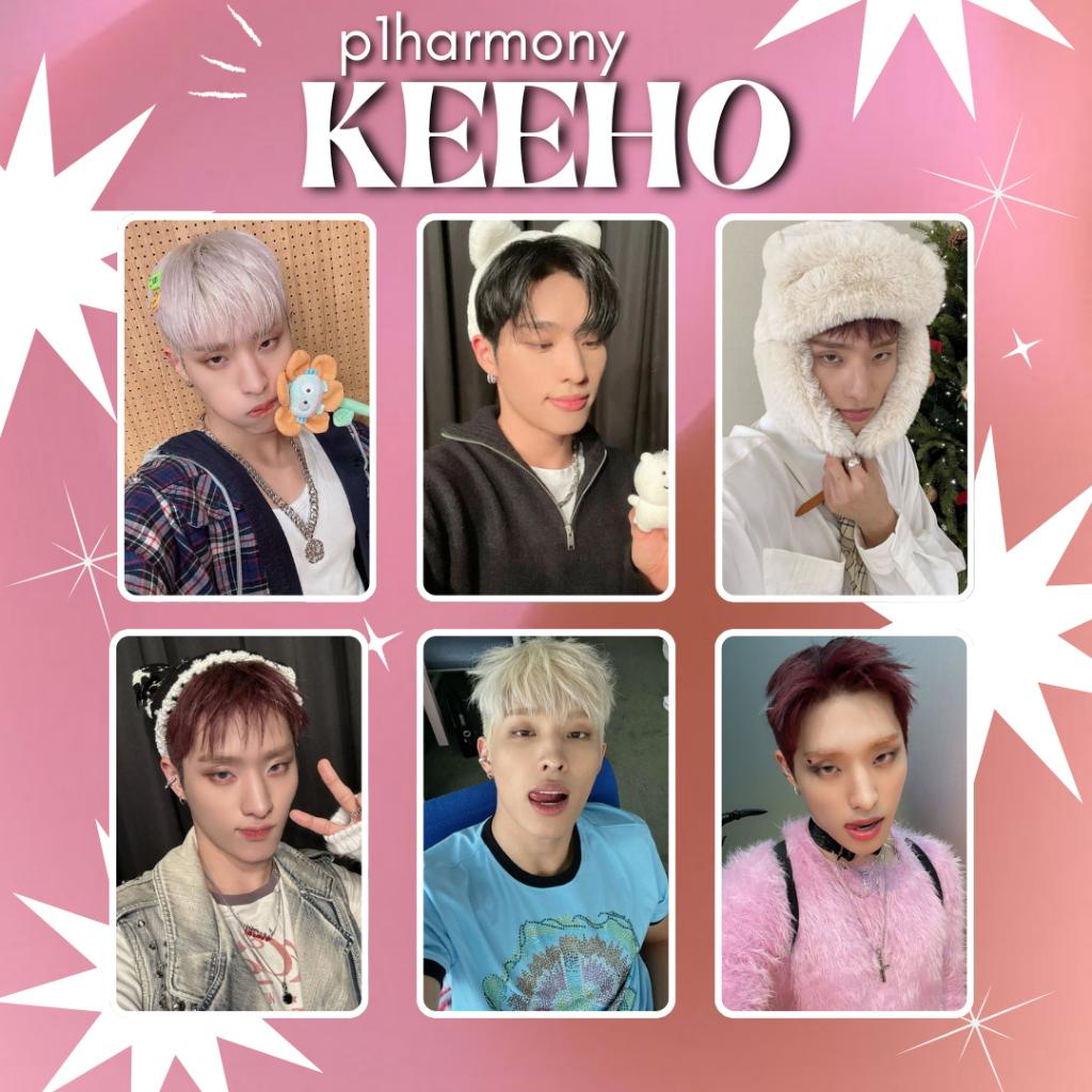 P1HARMONY - Keeho , set 6 Photocards Fanmade frente e verso, Set