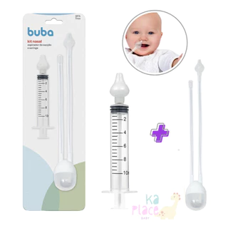 Kit Aspirador Nasal de Sucção + Seringa Lavador Nasal com Ponta em Silicone BUBA em Oferta na Shopee
