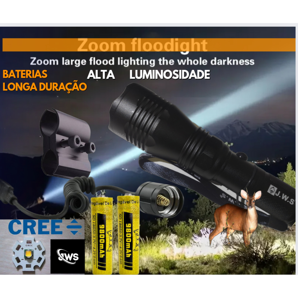 lanterna para caça led branco jws led branco FOCO UNICO potente ...