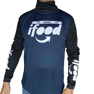 Camisa ifood entregador motoboy uv Malha gola alta Blusa manga longa