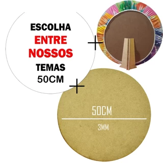 Kit Painel 50cm Tecido Sublimado + Estrutura de 50cm MDF + Pezinho em MDF