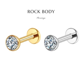 Piercing Labret Aço Cirúrgico Zircônia Rosca Interna | Helix, Tragus, Conch, Nariz, Boca-Medusa e Outros