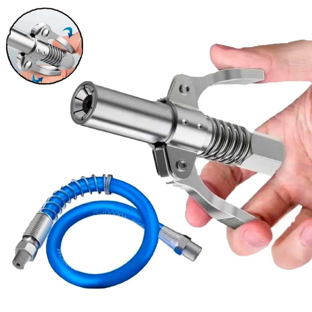 Máquina De Graxa Pneumática Elétrica Manual Com Bico Tipo Engrenagem/De Alta Pressão Alça Dupla
