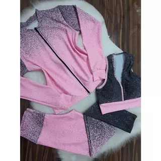TRIO LEGGING TOP BOMBER CONJUNTO ACADEMIA FITNESS