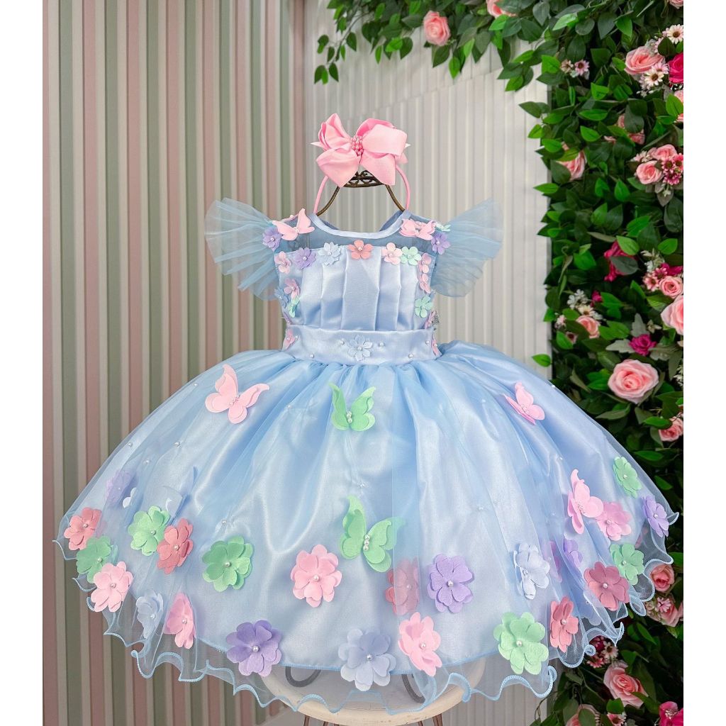 Jardim Encantado Vestido De Festa Infantil Lilas Vestido Infantil