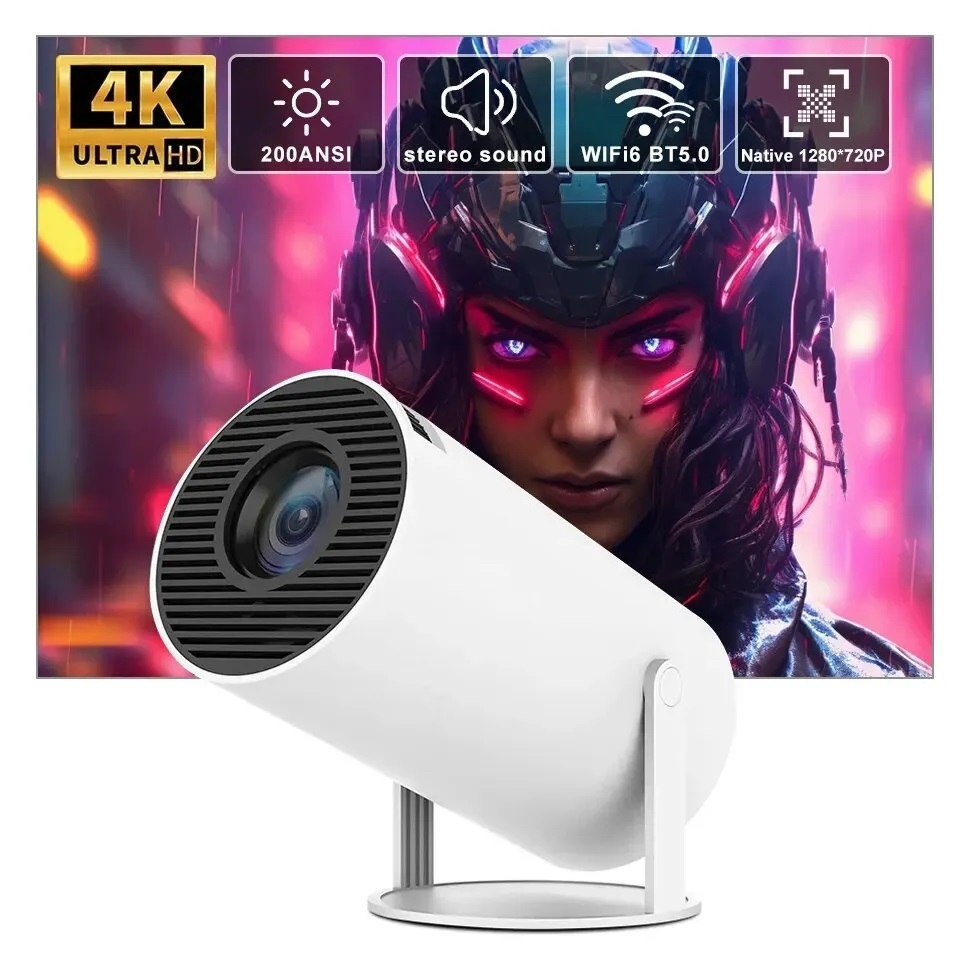 Projetor 4K HD 150 Polegadas Celular, Tv B0x, Xbox, PS, Pc, Wifi e Bluetooth HY300 Bivolt