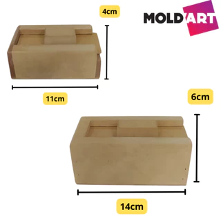 Apagador com Porta Giz MDF Natural Moldart 11x4x7 e 14x6x7,5