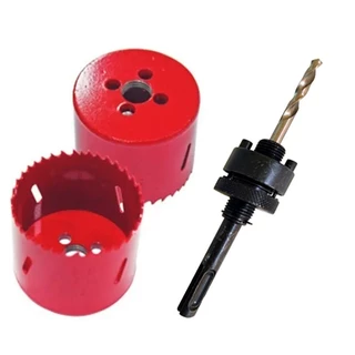 Jogo De Serra Copo Bimetal Ferro 46mm E Suporte Broca Piloto LOTUS