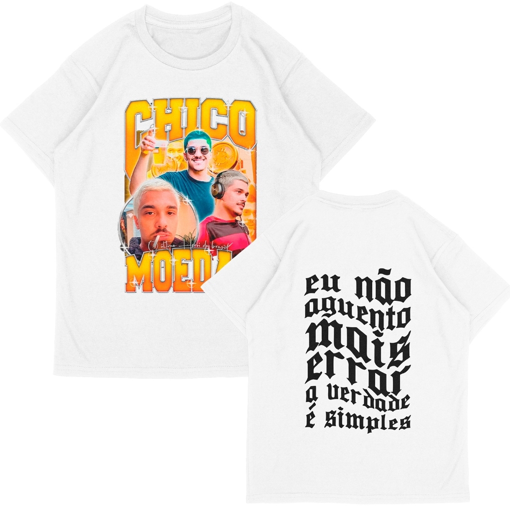 Camiseta Chico Moedas Herói Bitcoin Eu não Aguento Mais Errar a Verdade é  Simples Frente e Costas | Shopee Brasil