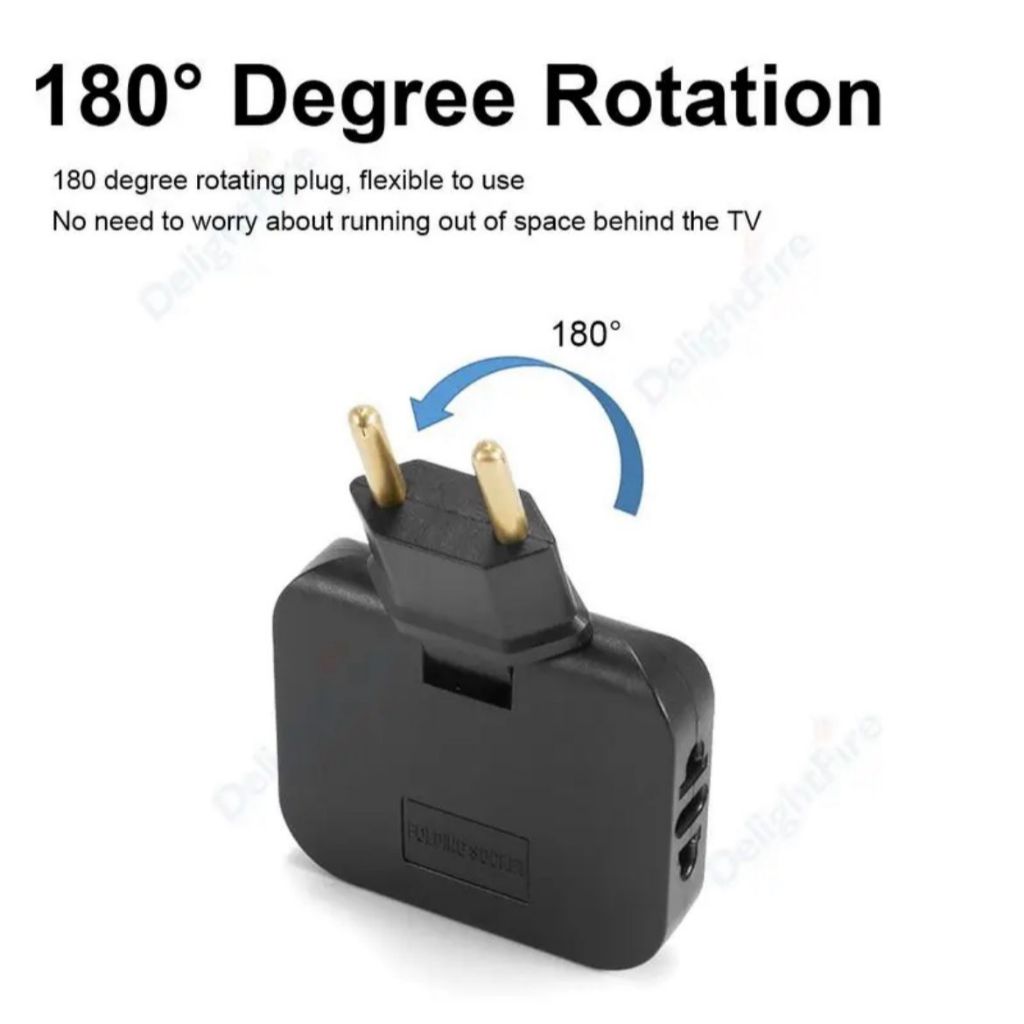 Kit 3 Adaptador Dobravel Tomada de 3 entradas regulavel lateral para lugares pequenos Bivolts 10A