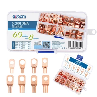 kit Terminal à compressão de Cobre 60PCS variável olhal CBT-SC8N60 EXBOM