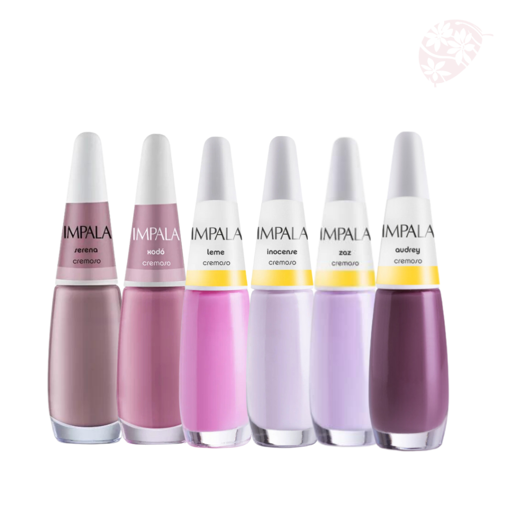 Kit Esmaltes Impala Seleção Rosa Lilás e Roxo Esmaltes Manicures ...