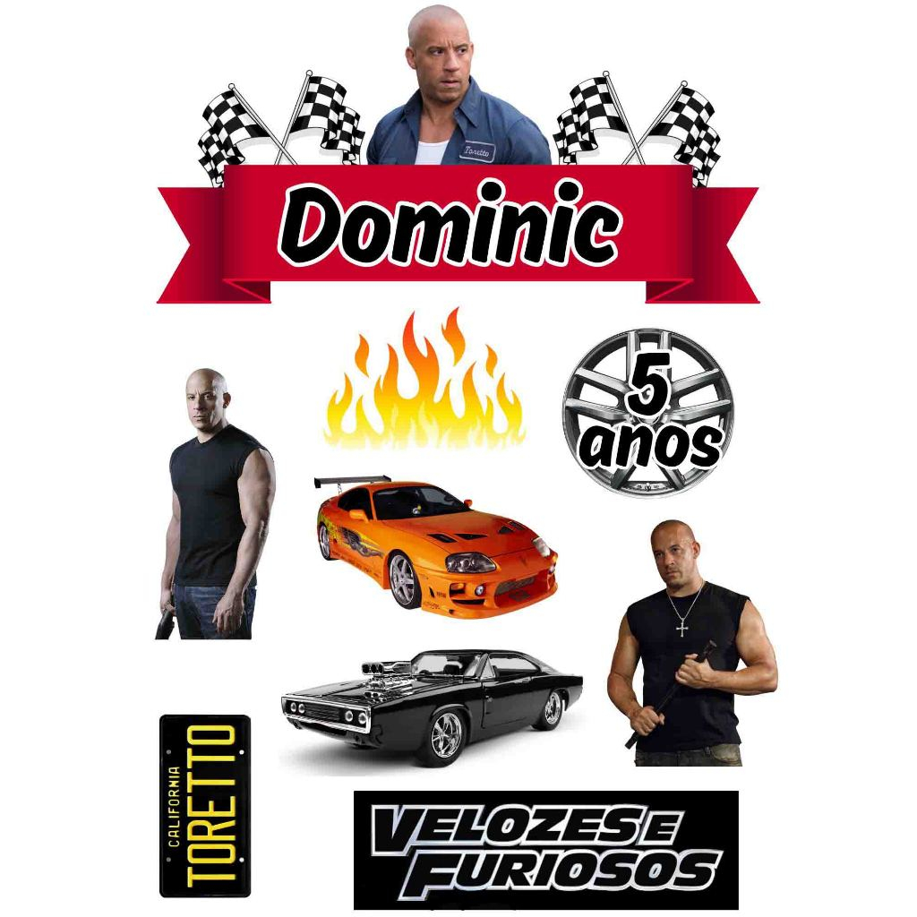 Topo Topper De Bolo Velozes E Furiosos Dominic Toretto Personalizado ...