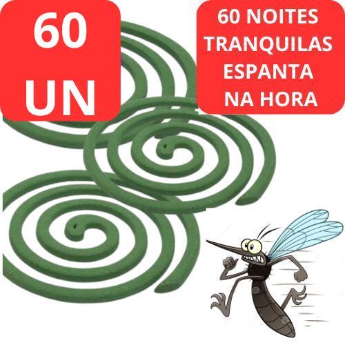 KIT 60 REPELENTE ESPIRAL COBRINHA OU 40 COM SUPORTE CONTRA MOSQUITOS DENGUE E PERNILONGO COM SUPORTE