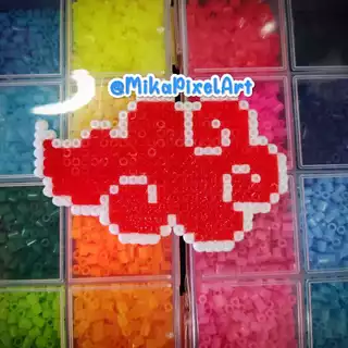 Chaveiro / Colar / ímã Nuvem do Akatsuki do Naruto em Pixel Arte