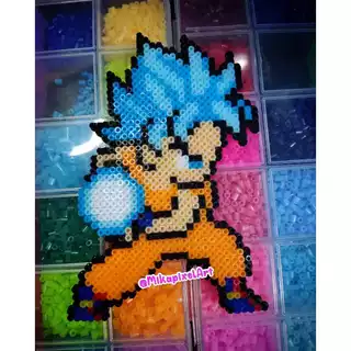 ímã / Totem Goku SSJ do Dragon Ball em Pixel Arte