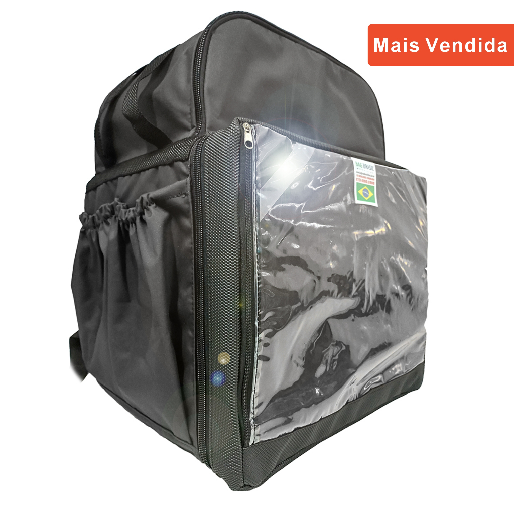 Mochila Bag Motoboy Térmica Com Isopor Laminado - PRETA