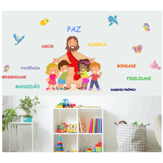 Adesivo de Parede Infantil Jesus Frutos do Espírito