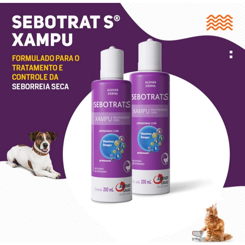 Shampoo Sebotrat S Dr. Clean Cães e Gatos 200 ml