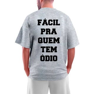 Camiseta Oversized Estilosa Facil Pra Quem Tem Odio Academia Estampada Treino
