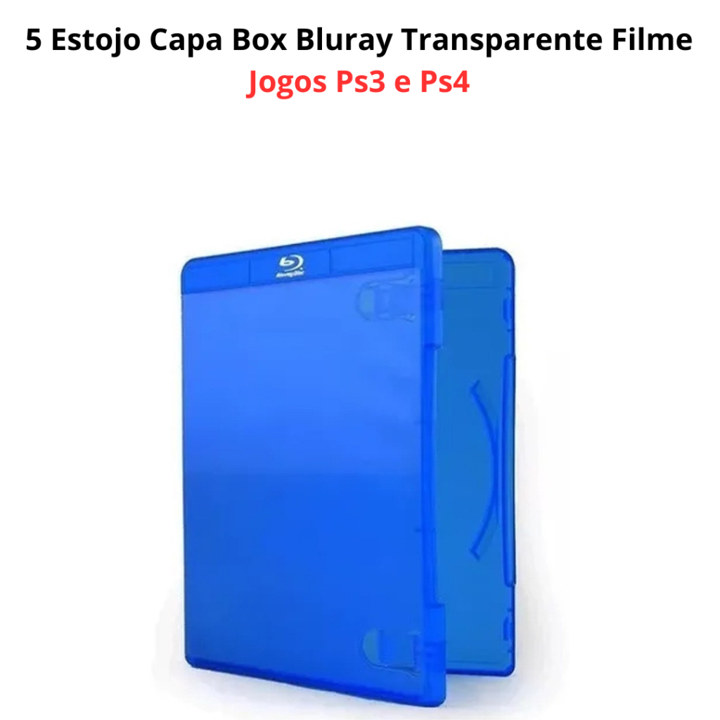 5 Estojo Capa Box Bluray AZUL Filme Jogos Ps3 e Ps4
