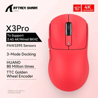 Mouse Gamer Attack Shark X3 / PRO - PAW3395 - Ultra Leve 49g Sem Fio - Todos os Modelos