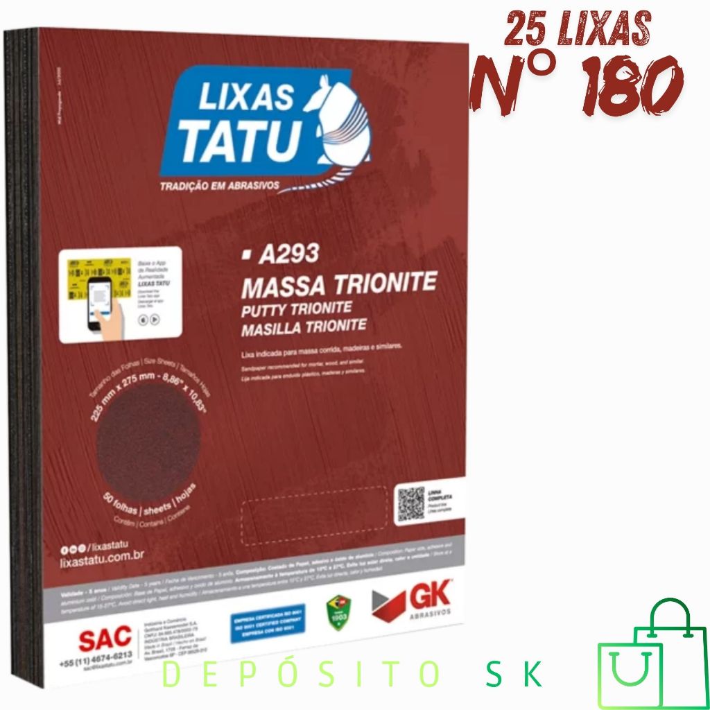 Kit Lixa Para Massa Corrida/parede/gesso/teto massa acrílica 60/80/100 ...