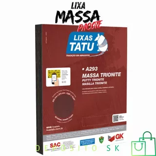 Kit Lixa Para Massa Corrida/parede/gesso/teto massa acrílica 60/80/100/120/180/220 Tatu Vários Grãos